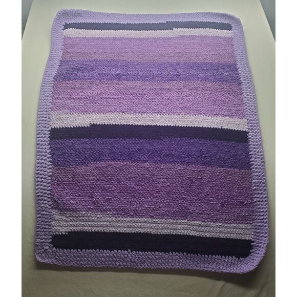 Handmade Purple Afghan 48x35 • Crochet Lap Blanket Throw - Picture 1 of 5